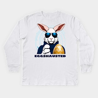 Eggshausted (2) Kids Long Sleeve T-Shirt